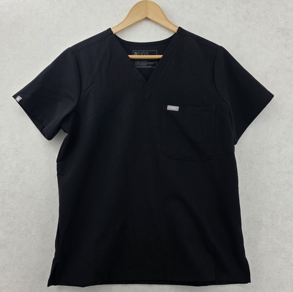 FIGS Catarina One-Pocket Scrub Top Women's Size Medium Regular Black - Picture 7 of 11